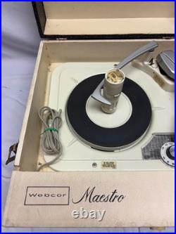 Vintage Original Webcor Maestro LP record Player in case EP1251-1 16 x 15 x 9