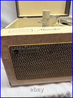 Vintage Original Webcor Maestro LP record Player in case EP1251-1 16 x 15 x 9