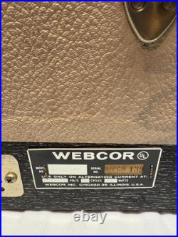 Vintage Original Webcor Maestro LP record Player in case EP1251-1 16 x 15 x 9