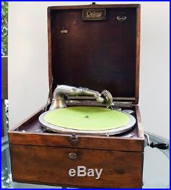 Vintage Outing Talking Machine Hand Crank Portable Phonograph Record Player