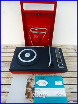 Vintage Philips 133 Record Player Portable 70's Excellent Condition