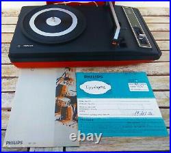 Vintage Philips 133 Record Player Portable 70's Excellent Condition