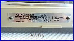 Vintage Pioneer Direct Drive Full Automatic Pl-5 Turntable Record Player