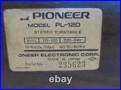 Vintage Pioneer PL12D Turntable with Shure M&-5EJ Stylus