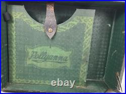 Vintage Pollyanna Green Silver Phonograph Record Player Swiss Made (TESTED)
