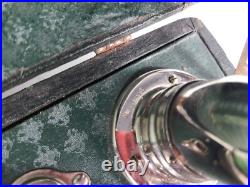 Vintage Pollyanna Green Silver Phonograph Record Player Swiss Made (TESTED)