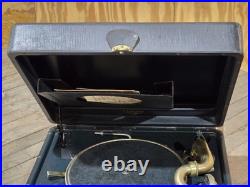 Vintage Portable Wind-Up Victrola Phonograph Talking Machine Record Player