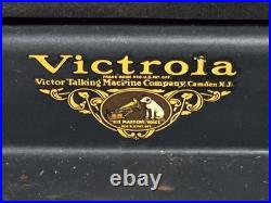 Vintage Portable Wind-Up Victrola Phonograph Talking Machine Record Player