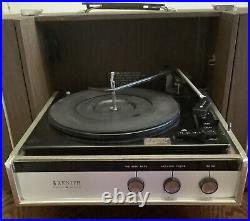 Vintage Portable Zenith Solid State Stereo Record Player B545W Working Need Work