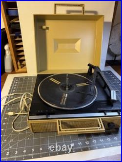 Vintage RCA Vibra Portable Turntable Record Player Suitcase Tested Working Rare