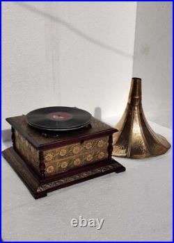 Vintage Record Working Player Gramophone Phonograph Antique Viny Recorder