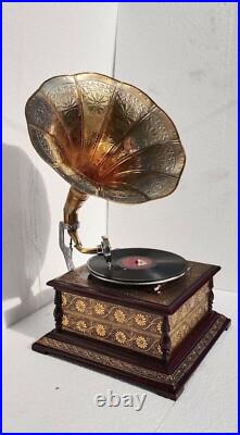 Vintage Record Working Player Gramophone Phonograph Antique Viny Recorder