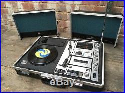 Vintage SANYO G-2615 H Suitcase Stereo HiFi Record Player Tape Radio James Bond