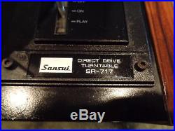 Vintage Sansui SR-717 SR 717 SR717 Turntable Record Player Shure V15 TYPE III