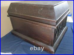 Vintage Sears Silvertone Crank Table Top Phonograph Record Player Casket Style