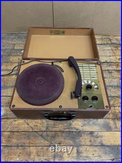 Vintage Silvertone Suitcase Record Phonograph Player 33 45 78 RPM with AM Radio