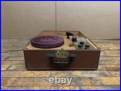 Vintage Silvertone Suitcase Record Phonograph Player 33 45 78 RPM with AM Radio