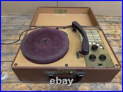 Vintage Silvertone Suitcase Record Phonograph Player 33 45 78 RPM with AM Radio