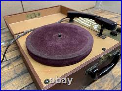 Vintage Silvertone Suitcase Record Phonograph Player 33 45 78 RPM with AM Radio