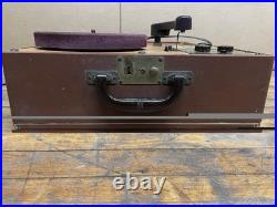 Vintage Silvertone Suitcase Record Phonograph Player 33 45 78 RPM with AM Radio