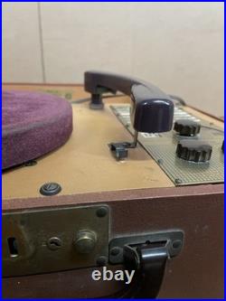 Vintage Silvertone Suitcase Record Phonograph Player 33 45 78 RPM with AM Radio