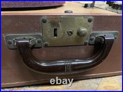 Vintage Silvertone Suitcase Record Phonograph Player 33 45 78 RPM with AM Radio