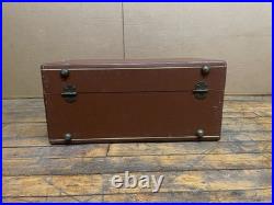 Vintage Silvertone Suitcase Record Phonograph Player 33 45 78 RPM with AM Radio