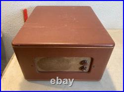 Vintage Silvertone Suitcase Record Player Phonograph Powers On Spins