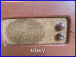 Vintage Silvertone Suitcase Record Player Phonograph Powers On Spins