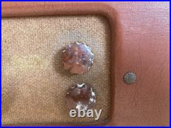 Vintage Silvertone Suitcase Record Player Phonograph Powers On Spins