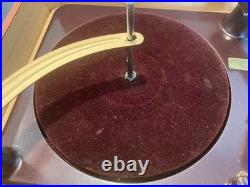Vintage Silvertone Suitcase Record Player Phonograph Powers On Spins