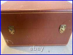 Vintage Silvertone Suitcase Record Player Phonograph Powers On Spins