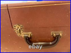 Vintage Silvertone Suitcase Record Player Phonograph Powers On Spins