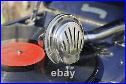 Vintage Soviet GRAMOPHONE PHONOGRAPH Portable Record Player Leningrad