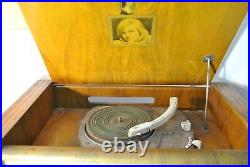 Vintage Soviet radio with a vinyl record player Volga