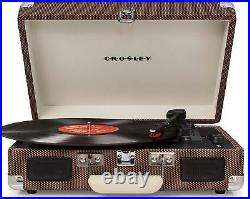 Vintage Style Turntable Record Player Spinning Vinyl Compact Travel RV Brown