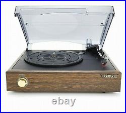 Vintage Turntable Record Player Vinyl Style Player With Two Built In Speakers