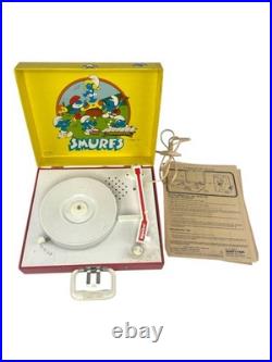 Vintage Vanity Fair Rare Collectible 1982 Smurfs Record Player Phonograph Works