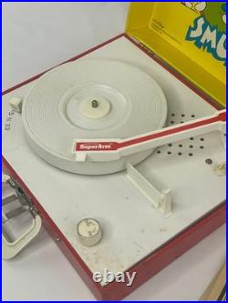 Vintage Vanity Fair Rare Collectible 1982 Smurfs Record Player Phonograph Works