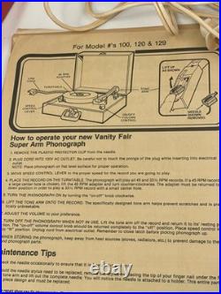 Vintage Vanity Fair Rare Collectible 1982 Smurfs Record Player Phonograph Works