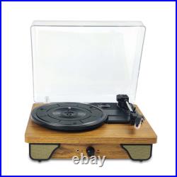 Vintage Wooden Record Player for Black Vinyl Records with Unique Design