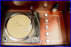 Vintage Zenith Cobra-Matic Phonograph Record Player MCM Console Peg Legs