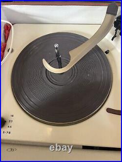 Vintage Zenith Portable Dual Speaker Phonograph / Record Player Model B P 8 L