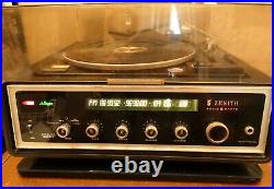 Vintage Zenith Solid State Record Player with AM/FM Radio Mid Century Design