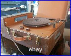 Vintage circa 1960 Symphonic Portable Suitcase Phonograph Record Player