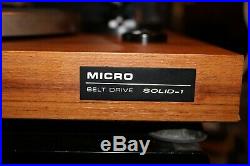 Vintage micro seiki solid 1 turntable record player wood veneer Belt Ortofon Om