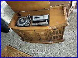 Vintage stereo console SYLVANIA AM/FM -RECORD PLAYER 8 TRACK TAPE PLAYER