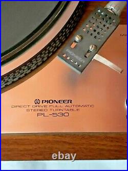Vintage turntable Pioneer PL-530 DD Full Auto record player. With Accessories
