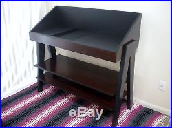 Vinyl Record Display and Storage with stand for record player, dark mahogany
