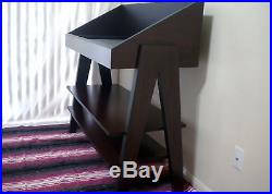 Vinyl Record Display and Storage with stand for record player, dark mahogany